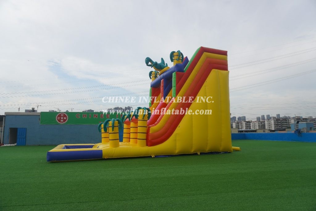 T8-1413 Inflatable Dinosaur Slide With Pool
