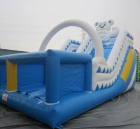 T8-492 Winter Bear Themed Inlfatable Dry Slide For Kids And Adults