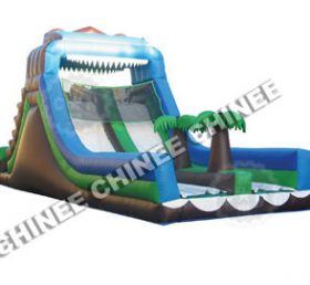 T8-297 Jungle Themed Inflatable Slide