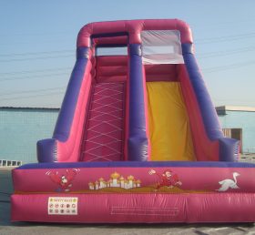 T8-534 Pink Girl Theme Giant Slide Double Lane Inflatable Slide
