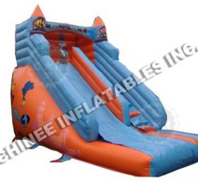 T8-584 Outdoor Inflatable Giant Dry Slide Cartoon Theme Inflatable Catle Slide