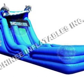 T8-628 Dolphin Massive Inflatable Double Lane Dry Slide