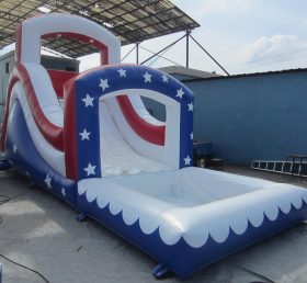 T8-652 White Star Inflatable Bounce Slide
