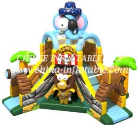 T8-1480 Pirates Elephant Inflatable Slide