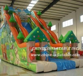 T8-1546 Jungle Themed Bouncing With Slide Giant Inflatable Slide For Kids