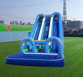T8-1555 Blue Inflatable Water Slide For Outdoor Used
