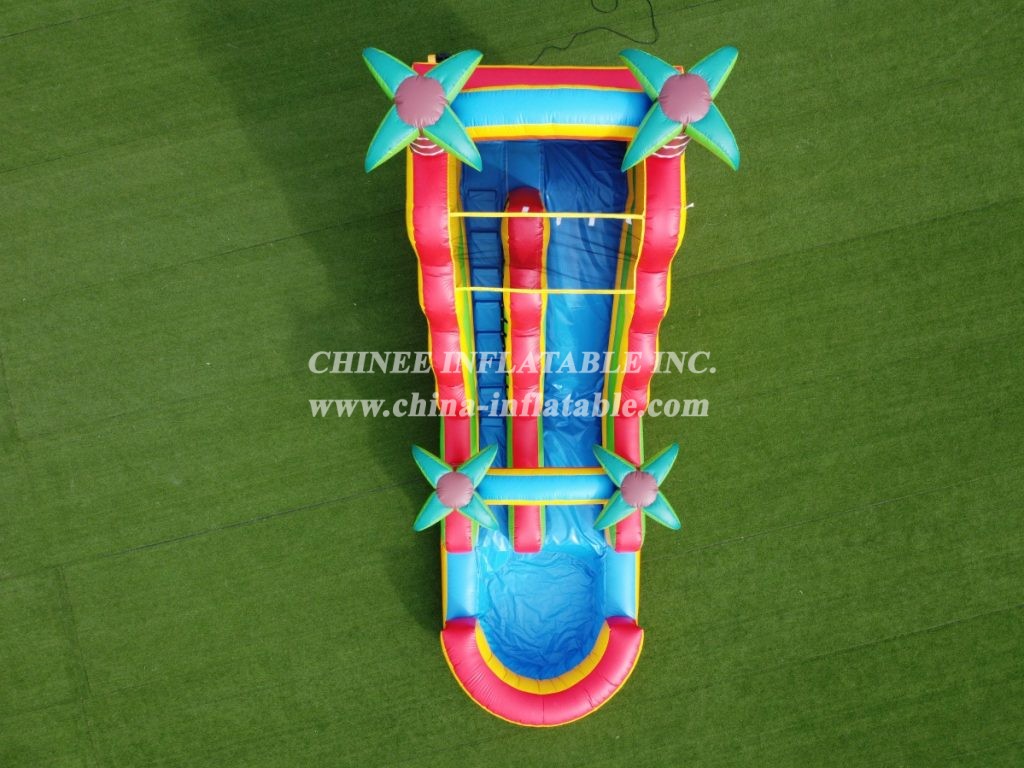 T8-3805 Jungle Theme With Coconut Tree Commercial Party Fun For Kids Inflatabel Water Slide With Pool
