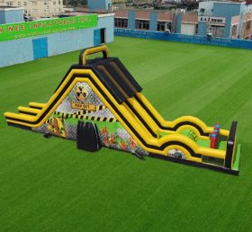 T8-4504 Dual Lane Dry Slide with Obstacle Course