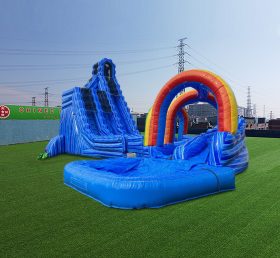 T8-4569 Curved double water slide
